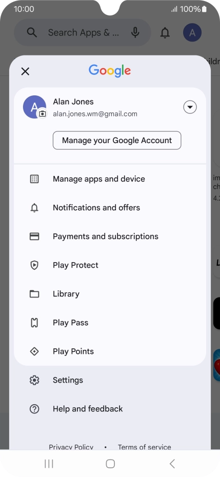 Press Manage apps and device.