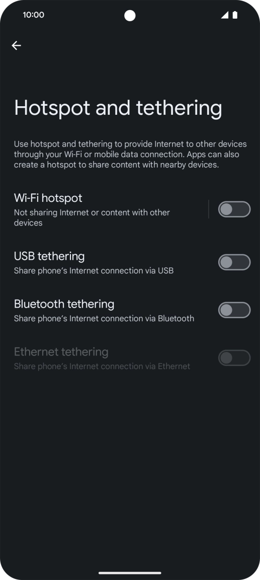 Press Wi-Fi hotspot.