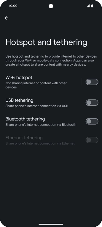 Press Wi-Fi hotspot.