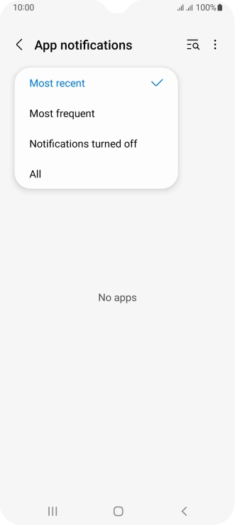 Press the required setting.