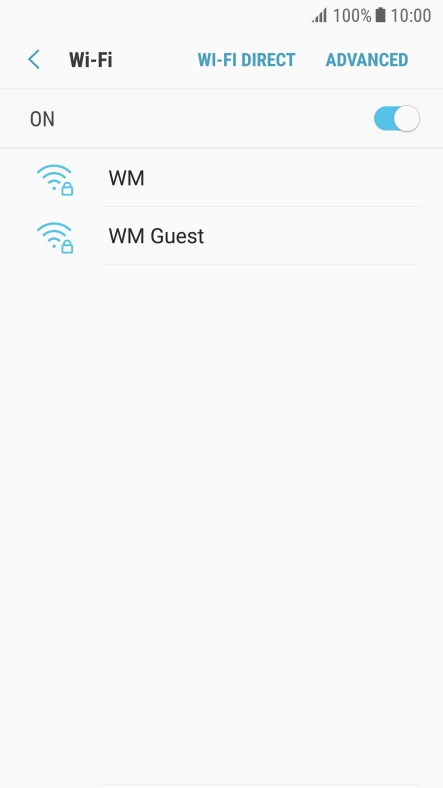 Press the required Wi-Fi network.