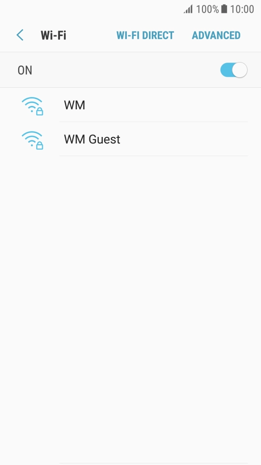 Press the required Wi-Fi network.