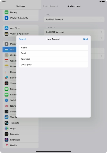 Press Description and key in the required name.