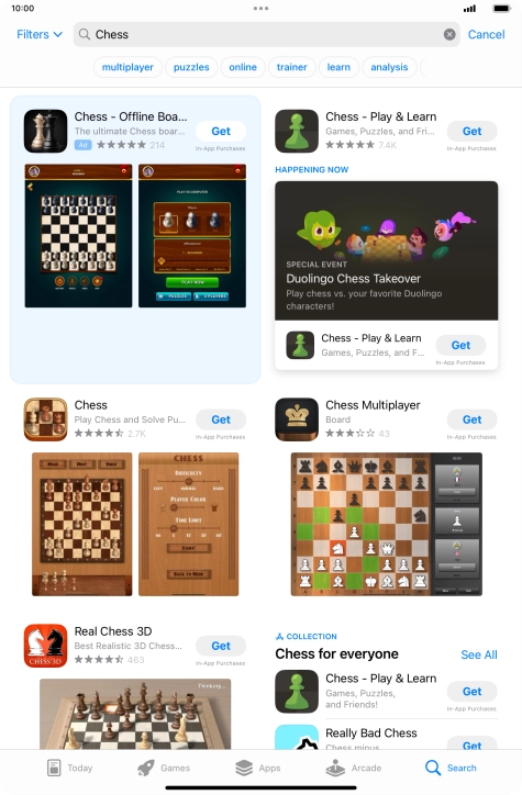 Press the required app.