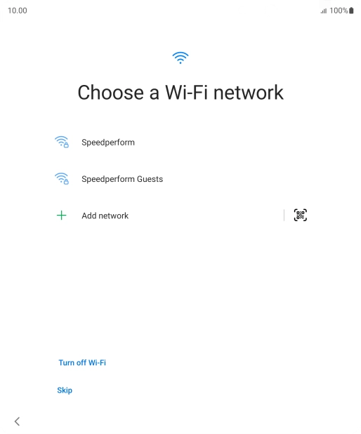 Press the required Wi-Fi network.