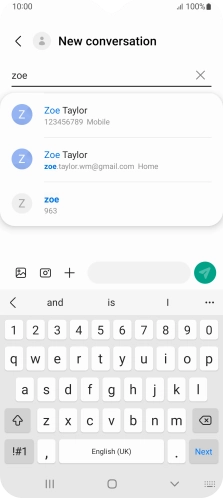 Press the required contact.