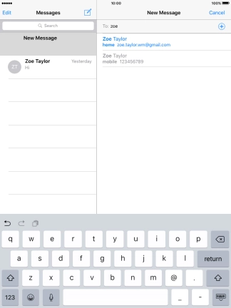 Press the required contact.