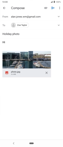 Press the send icon when you've finished your email.