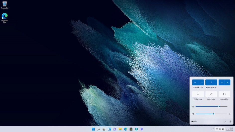 Drag the brightness indicator right or left to set the required brightness level.