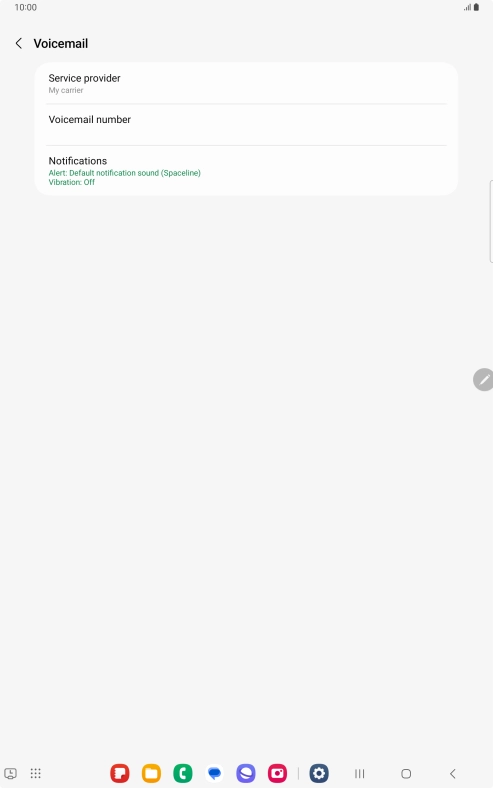Press Voicemail number.