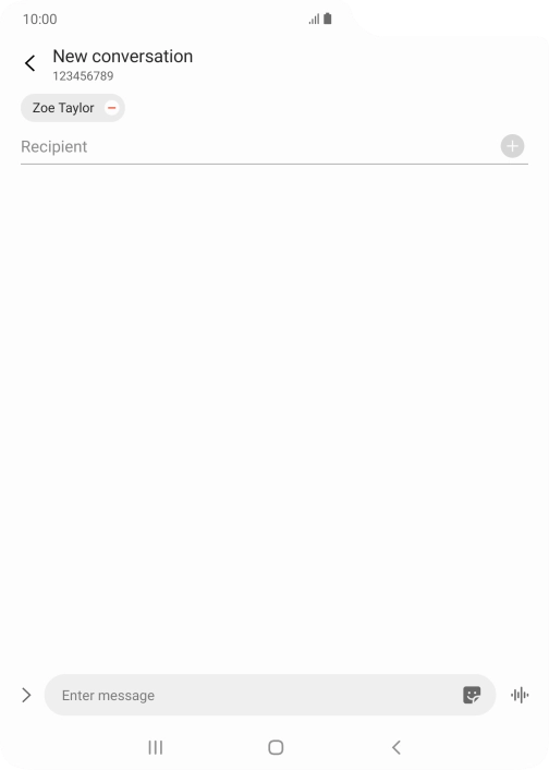 Press the text input field and write the text for your SMS.