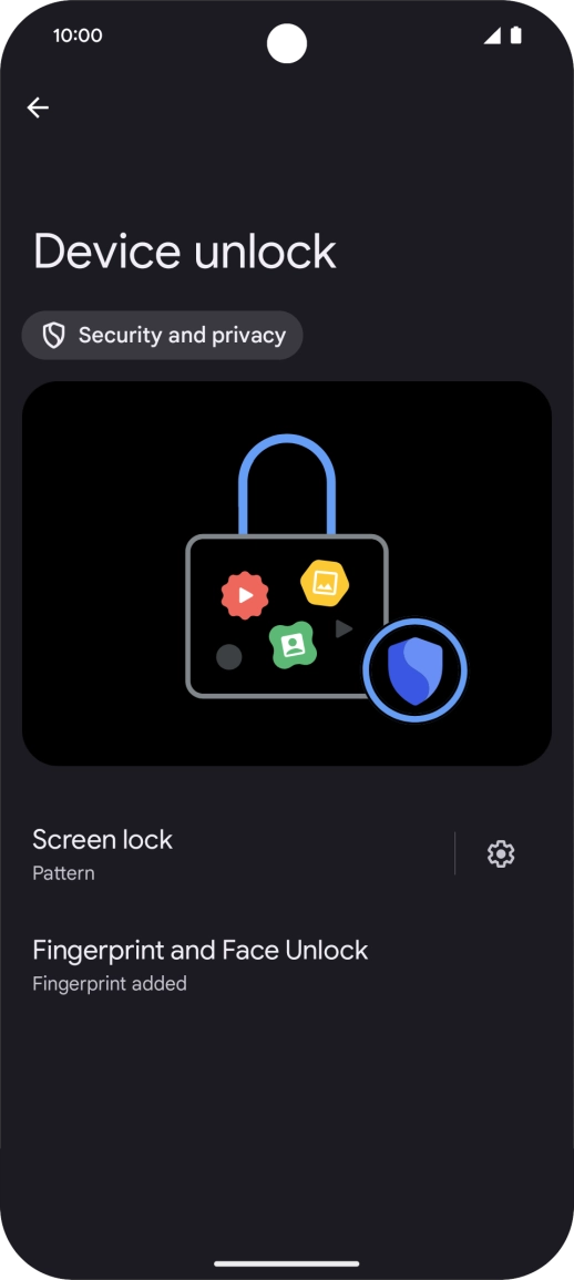 Press Screen lock and key in the additional phone lock code you created earlier.