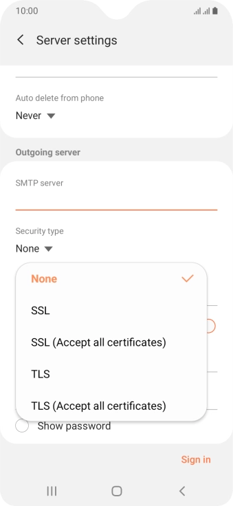 Press None to turn off the function.