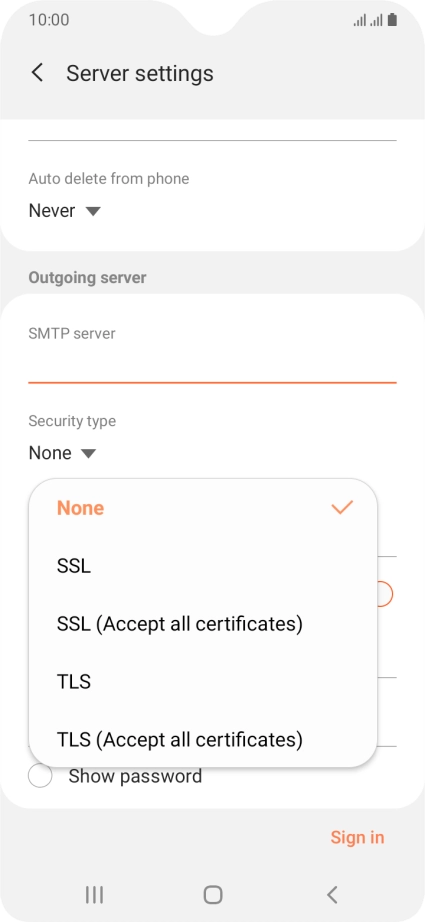 Press None to turn off the function.