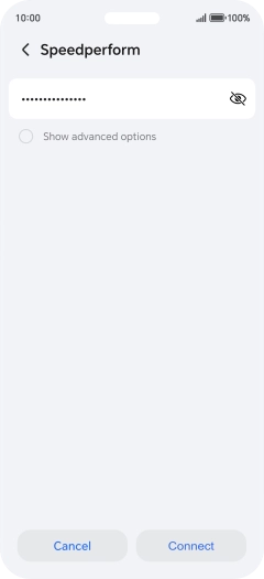 Key in the password for the Wi-Fi network and press Connect.