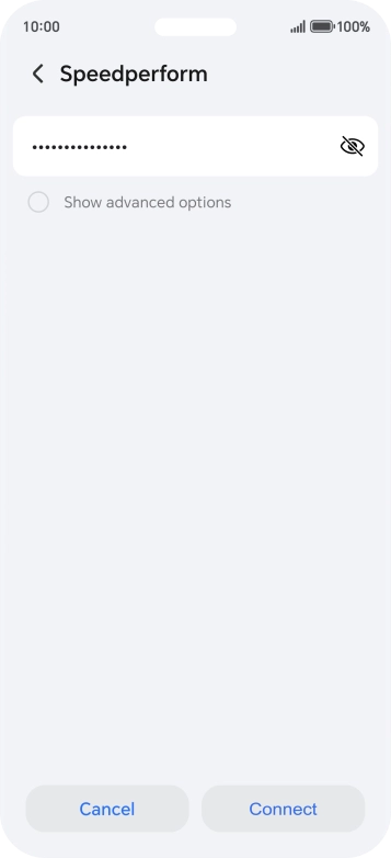 Key in the password for the Wi-Fi network and press Connect.