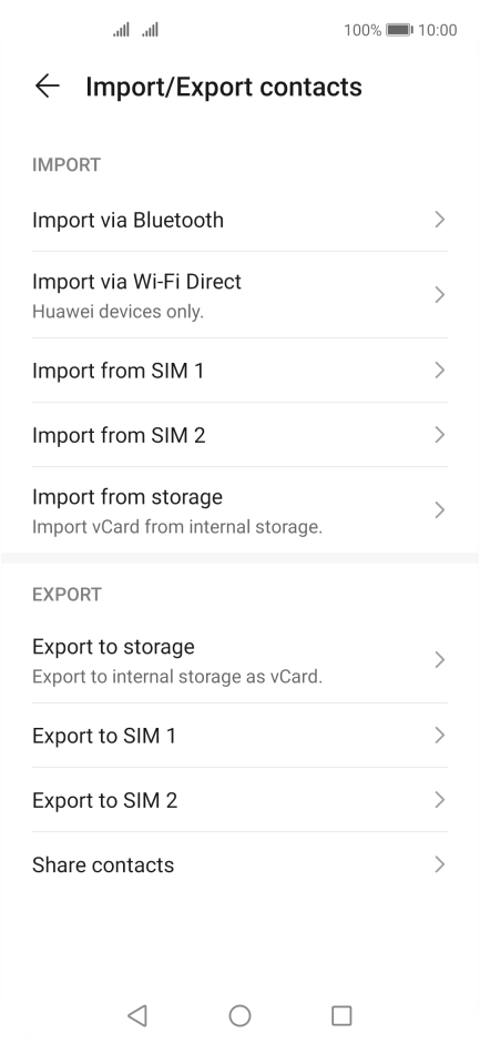 Press Import from ‹SIM›.