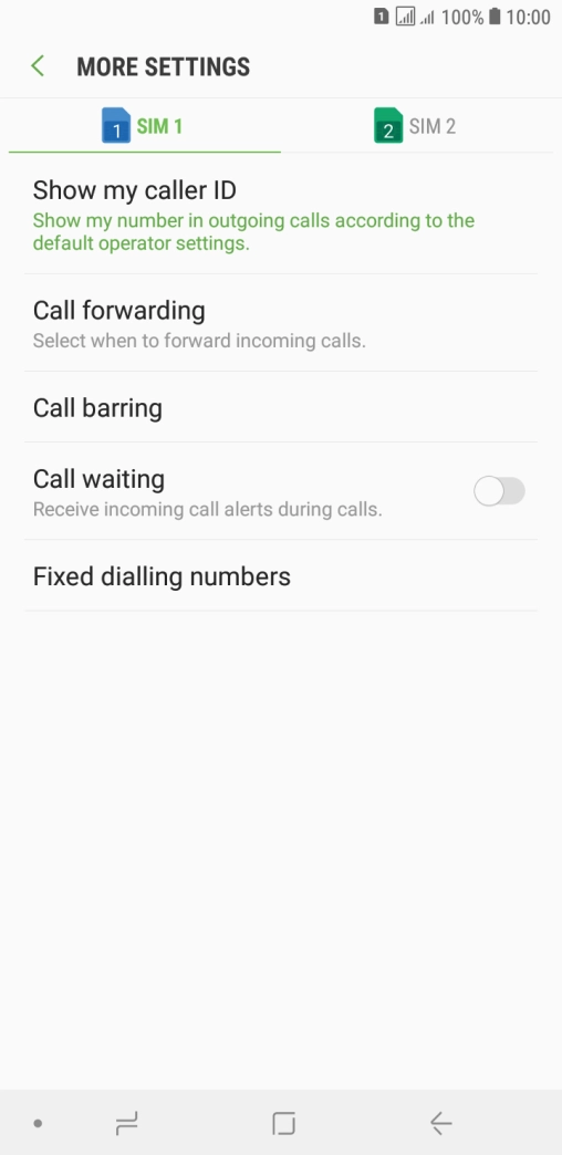 Press the required SIM.