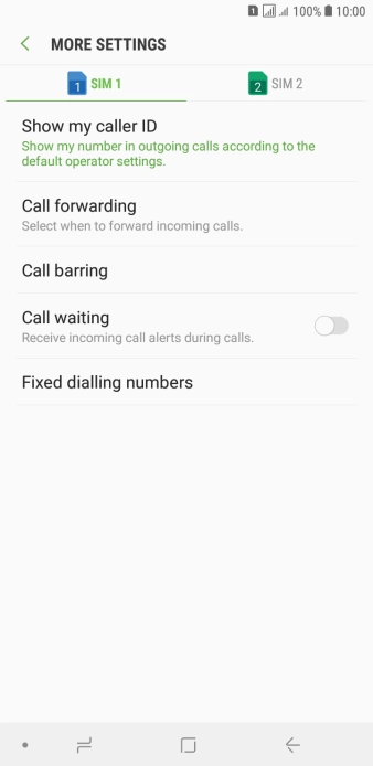Press the required SIM.