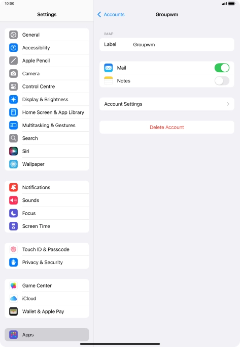 Press Account Settings.