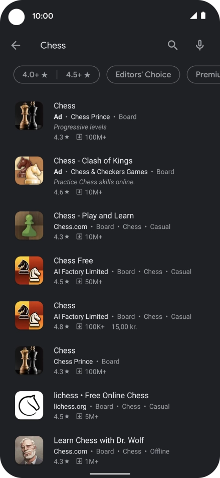 Press the required app.