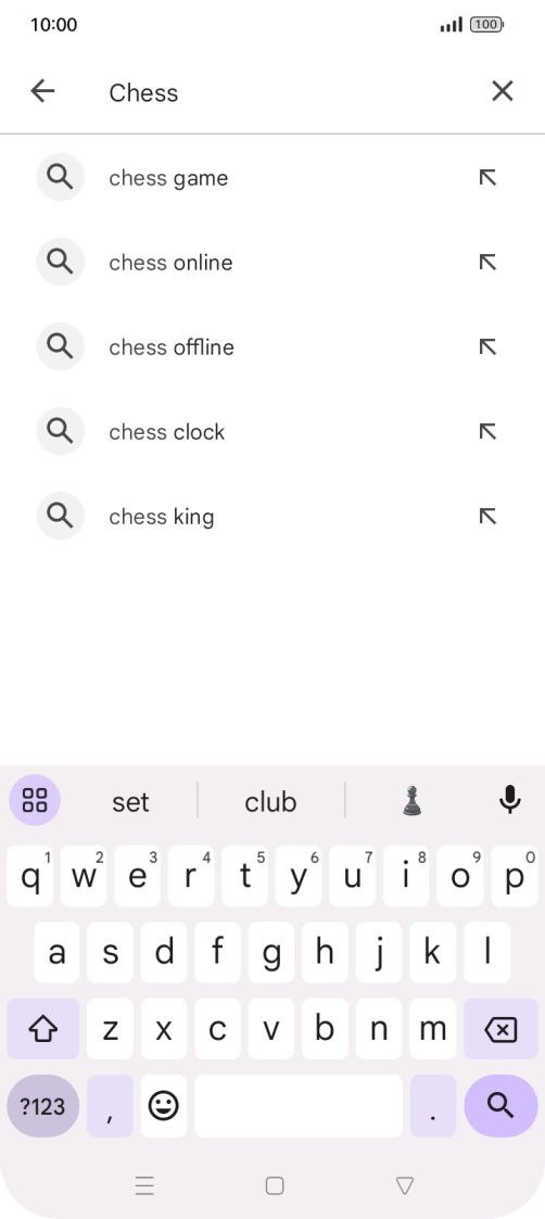 Key in the name or subject of the required app and press the search icon.