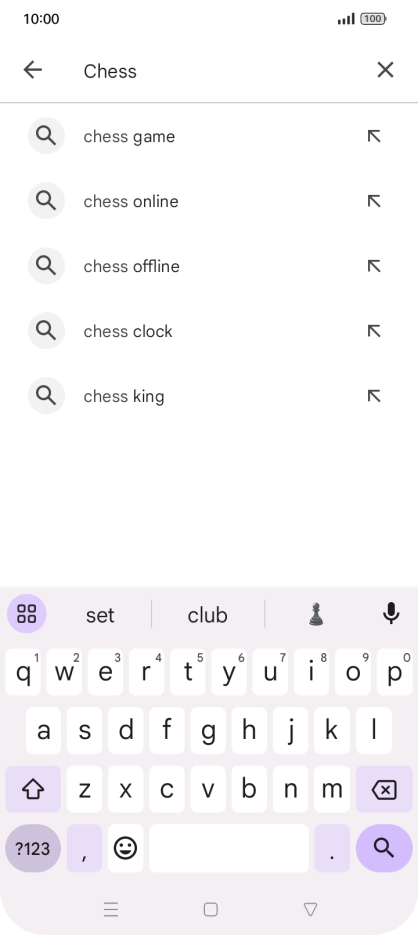 Key in the name or subject of the required app and press the search icon.