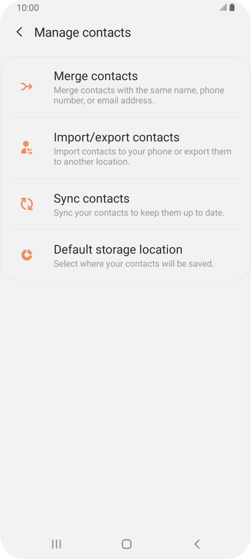 Press Import/export contacts.