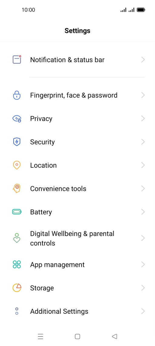 Press Notification & status bar.
