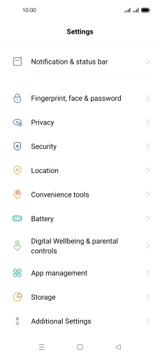 Press Fingerprint, face & password.