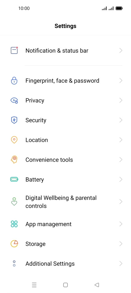 Press Notification & status bar.