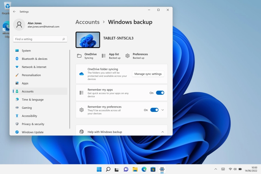 Click Manage sync settings.