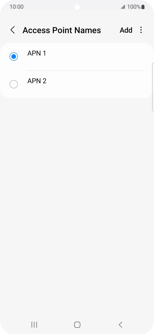 Press the field next to the data connection to activate it.