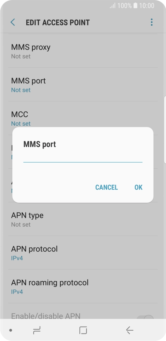 Key in 8080 and press OK.