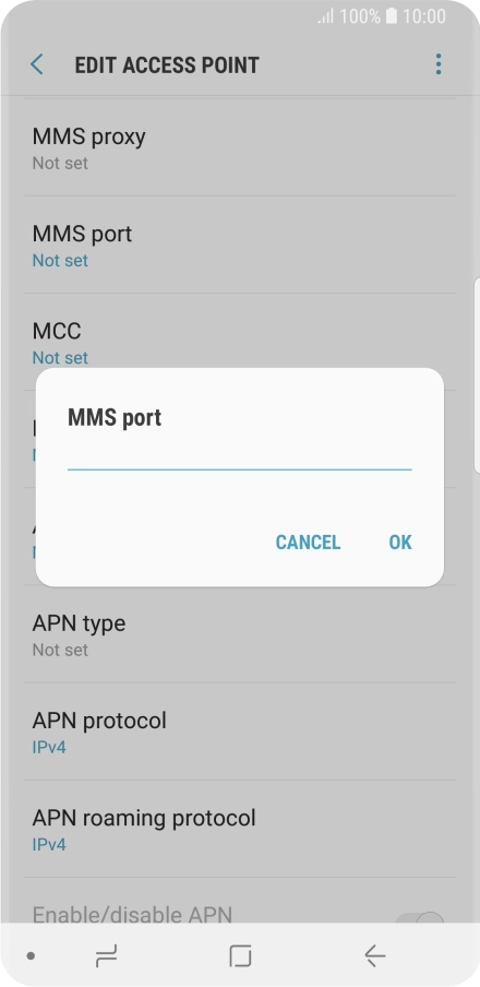 Key in 8080 and press OK.