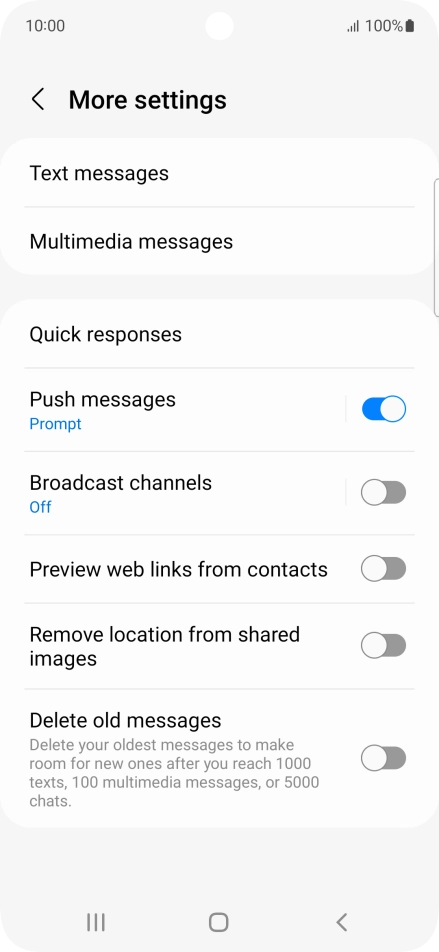 Press Text messages.