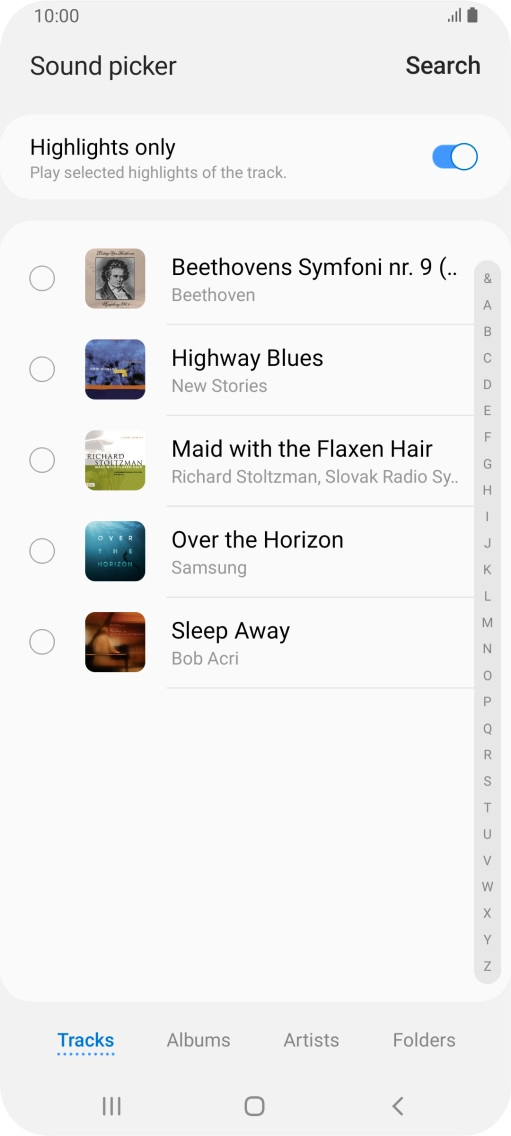 Press the required ring tones to hear them.
