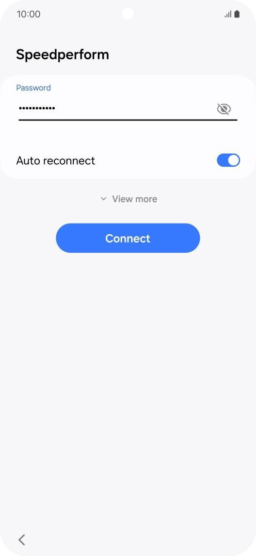 Key in the password for the Wi-Fi network and press Connect.