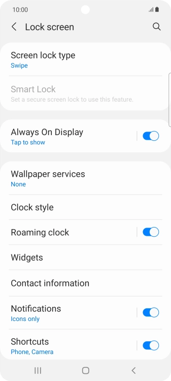 Press Screen lock type.