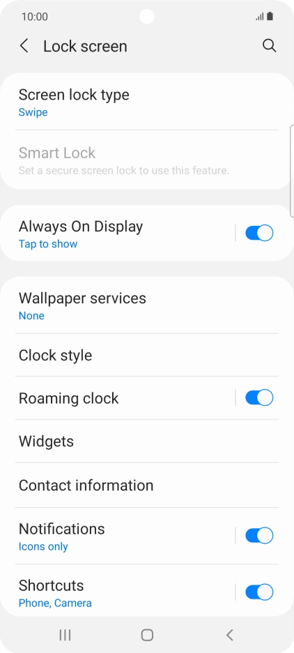 Press Screen lock type.