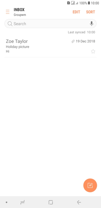 Slide your finger right starting from the left side of the screen.