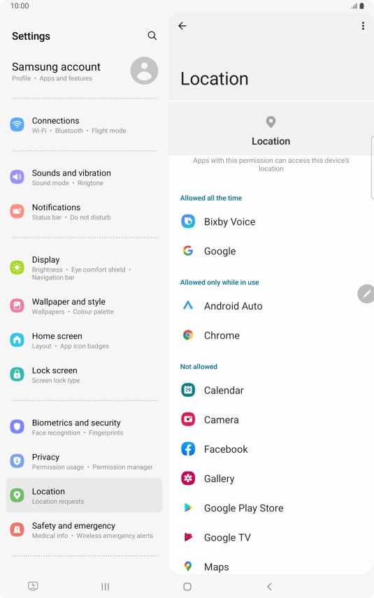 Press the required app.