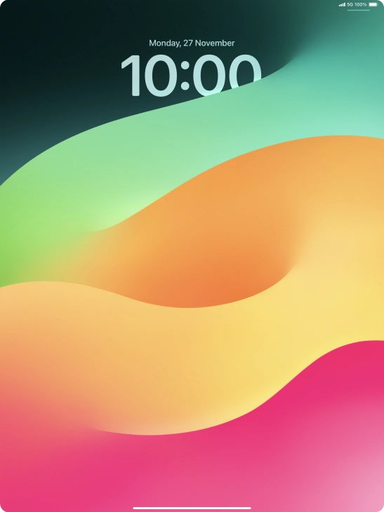 Press and hold anywhere on the lock screen.