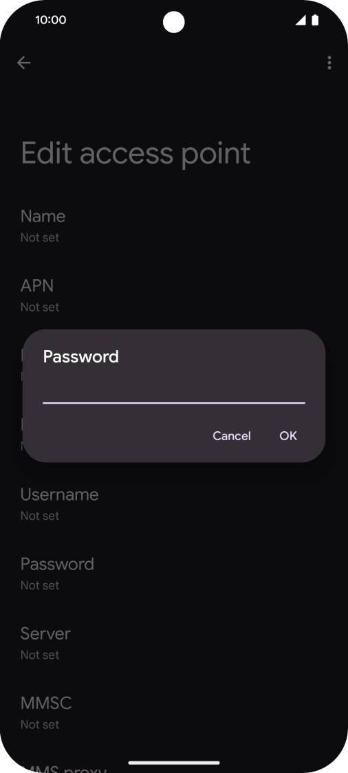 Key in secure and press OK.