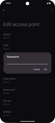 Key in secure and press OK.