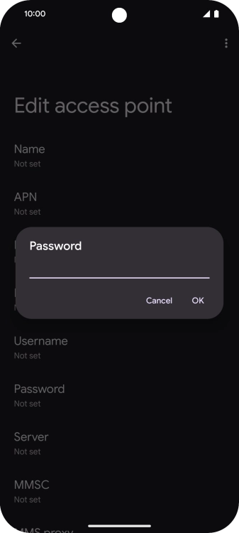 Key in secure and press OK.