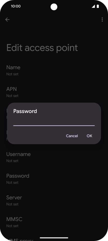 Key in secure and press OK.
