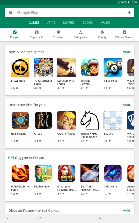 Slide your finger right starting from the left side of the screen.