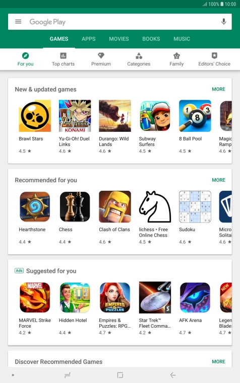 Slide your finger right starting from the left side of the screen.