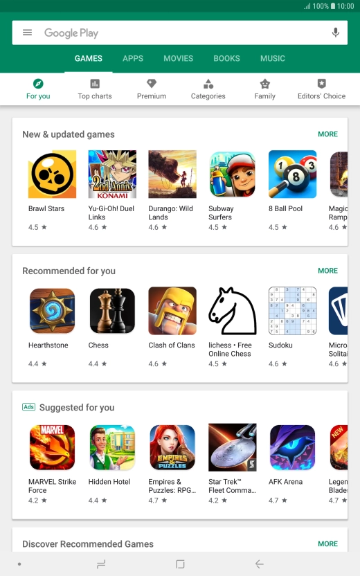 Slide your finger right starting from the left side of the screen.